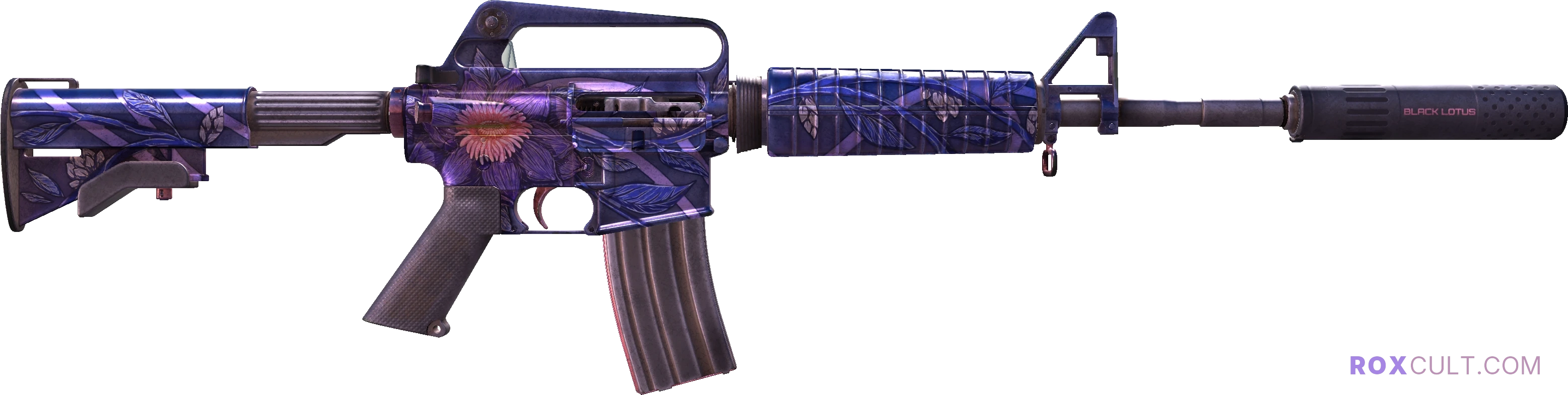 M4A1-S | Black Lotus (Battle-Scarred) — rox (Holo) Antwerp 2022 craft, backside view