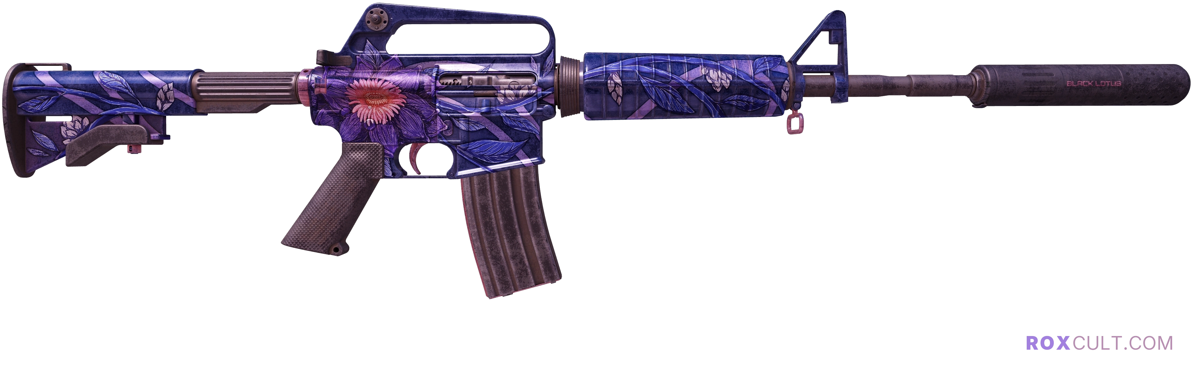 M4A1-S | Black Lotus (Battle-Scarred) — rox (Holo) Antwerp 2022 craft, backside view