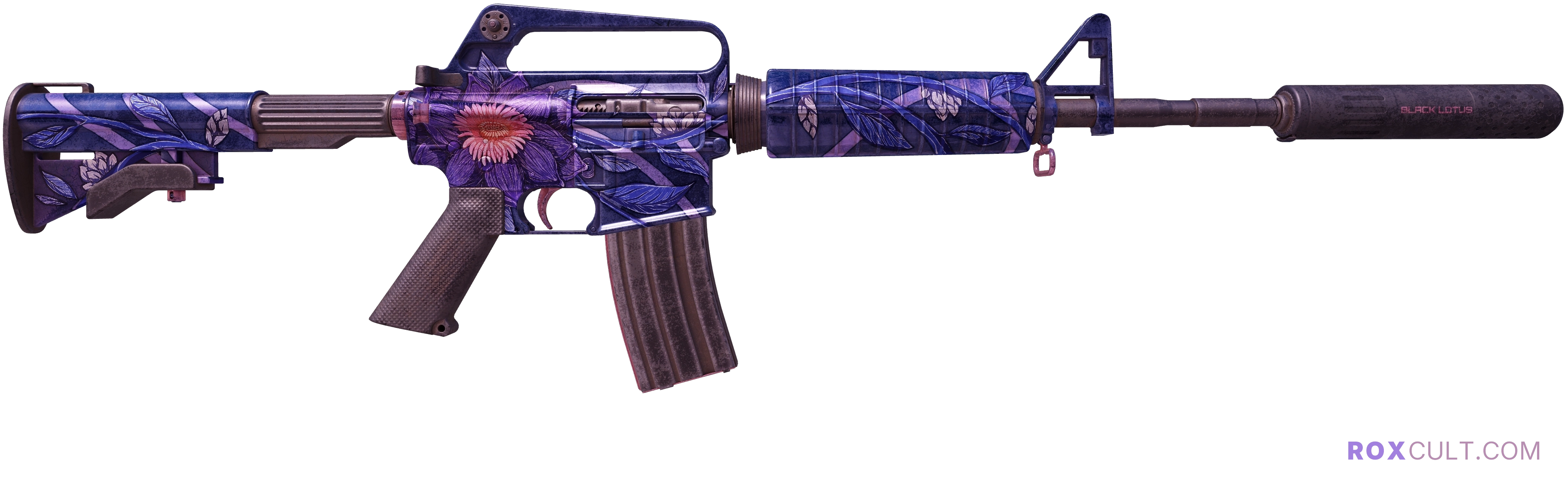 M4A1-S | Black Lotus (Battle-Scarred) — rox (Holo) Antwerp 2022 craft, backside view