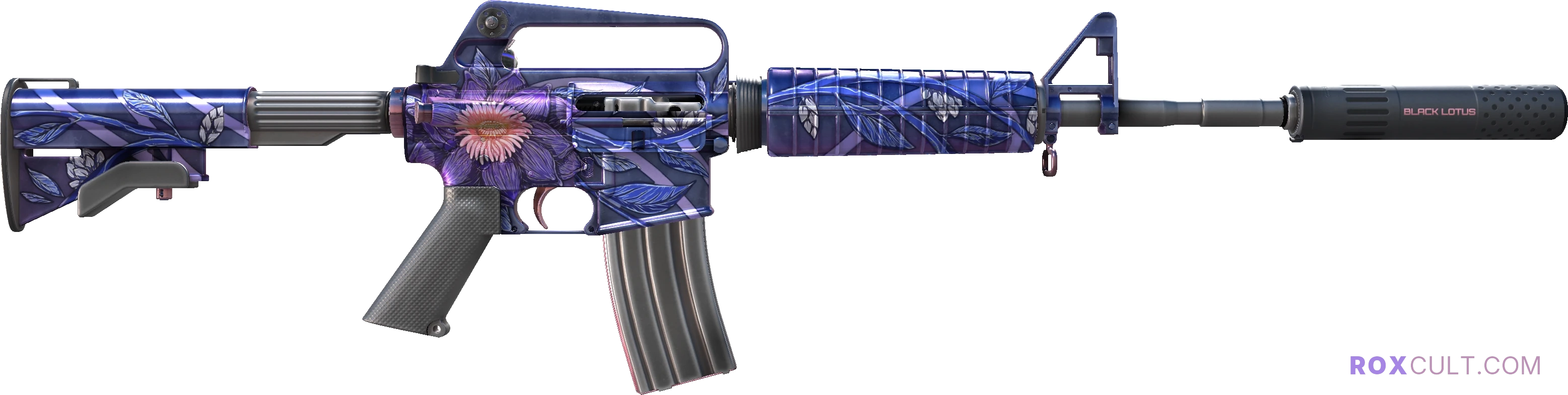 M4A1-S | Black Lotus (Minimal Wear) — rox (Holo) Antwerp 2022 craft, backside view