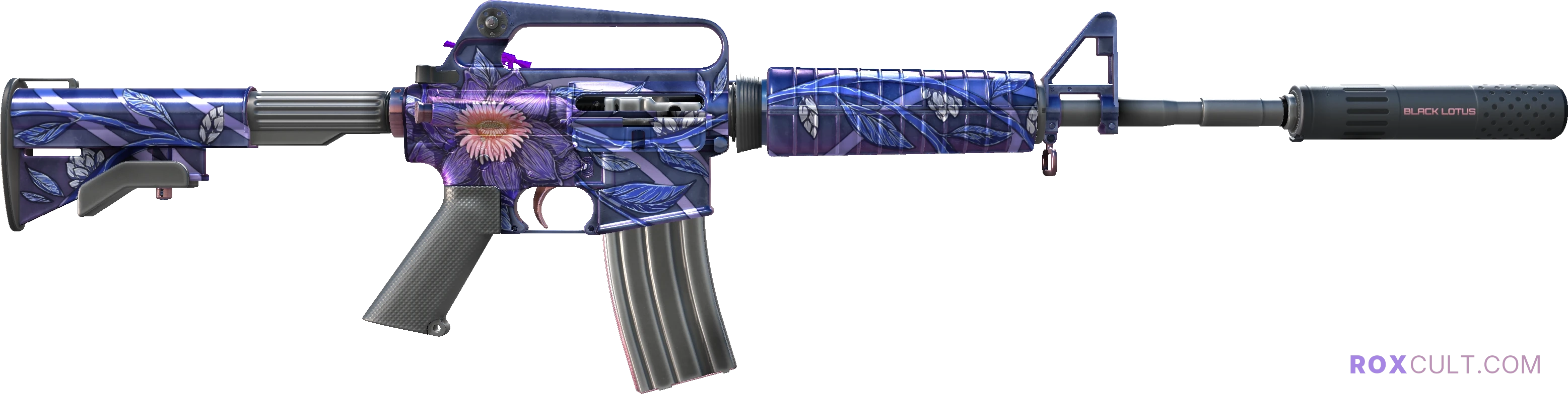 M4A1-S | Black Lotus (Factory New) — rox (Holo) Antwerp 2022 craft, backside view