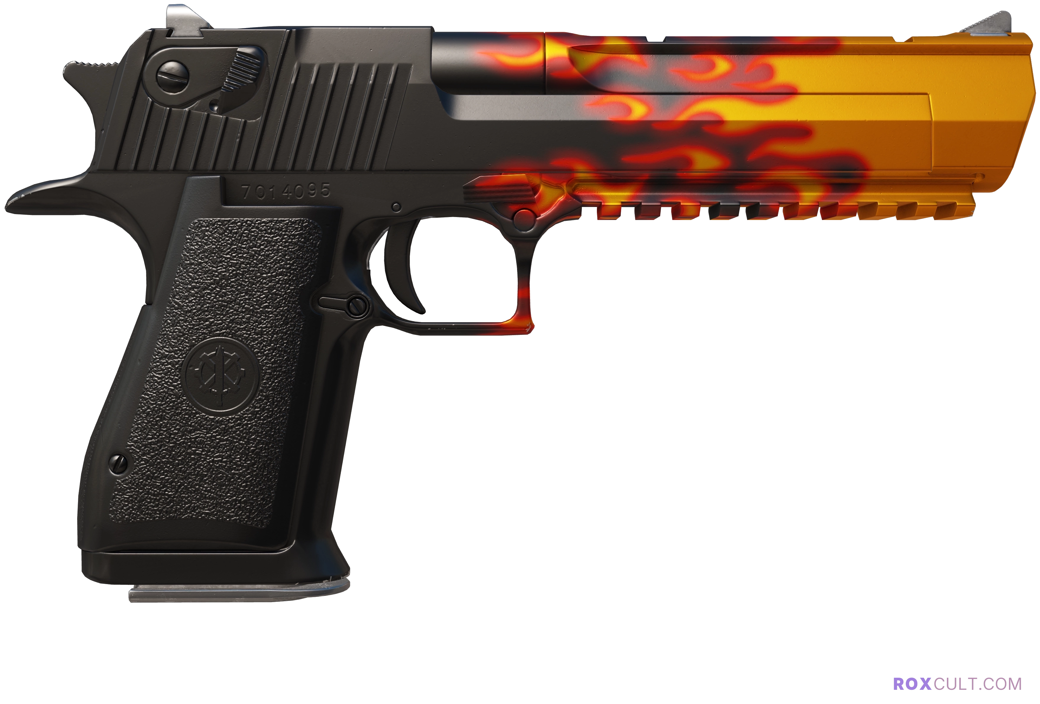 Desert Eagle | Blaze (Factory New) — rox (Holo) Antwerp 2022 craft, backside view