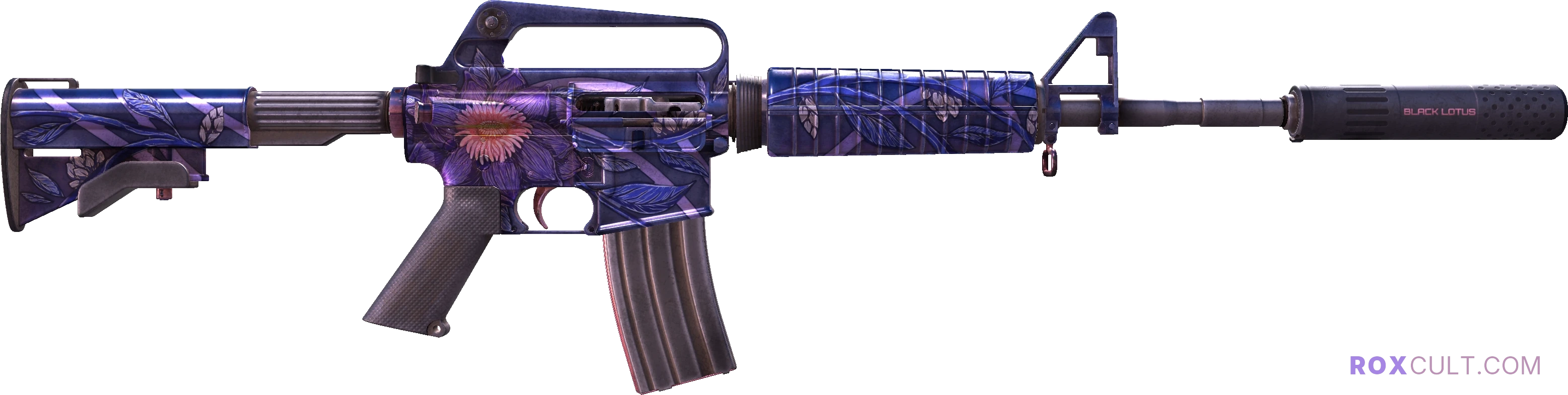 StatTrak™ M4A1-S | Black Lotus (Battle-Scarred) — rox (Holo) Antwerp 2022 craft, backside view