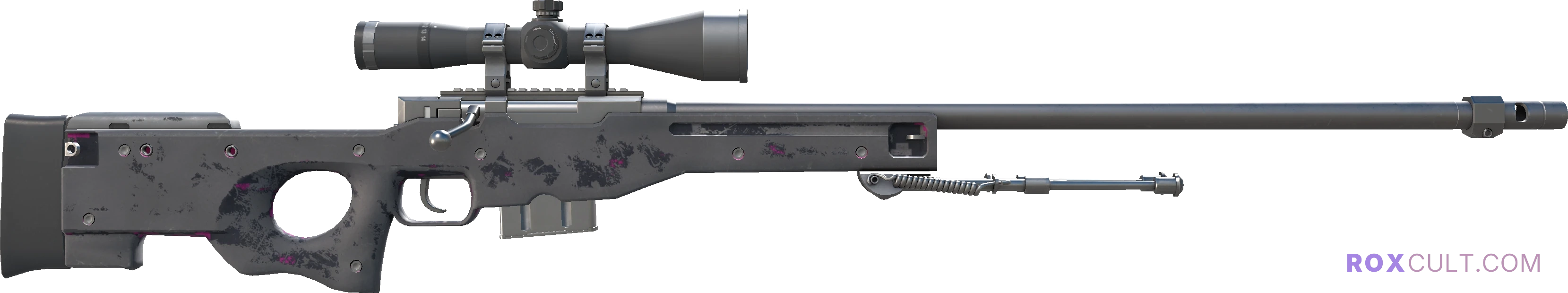 Souvenir AWP | Pink DDPAT (Battle-Scarred) — rox (Holo) Antwerp 2022 craft, backside view