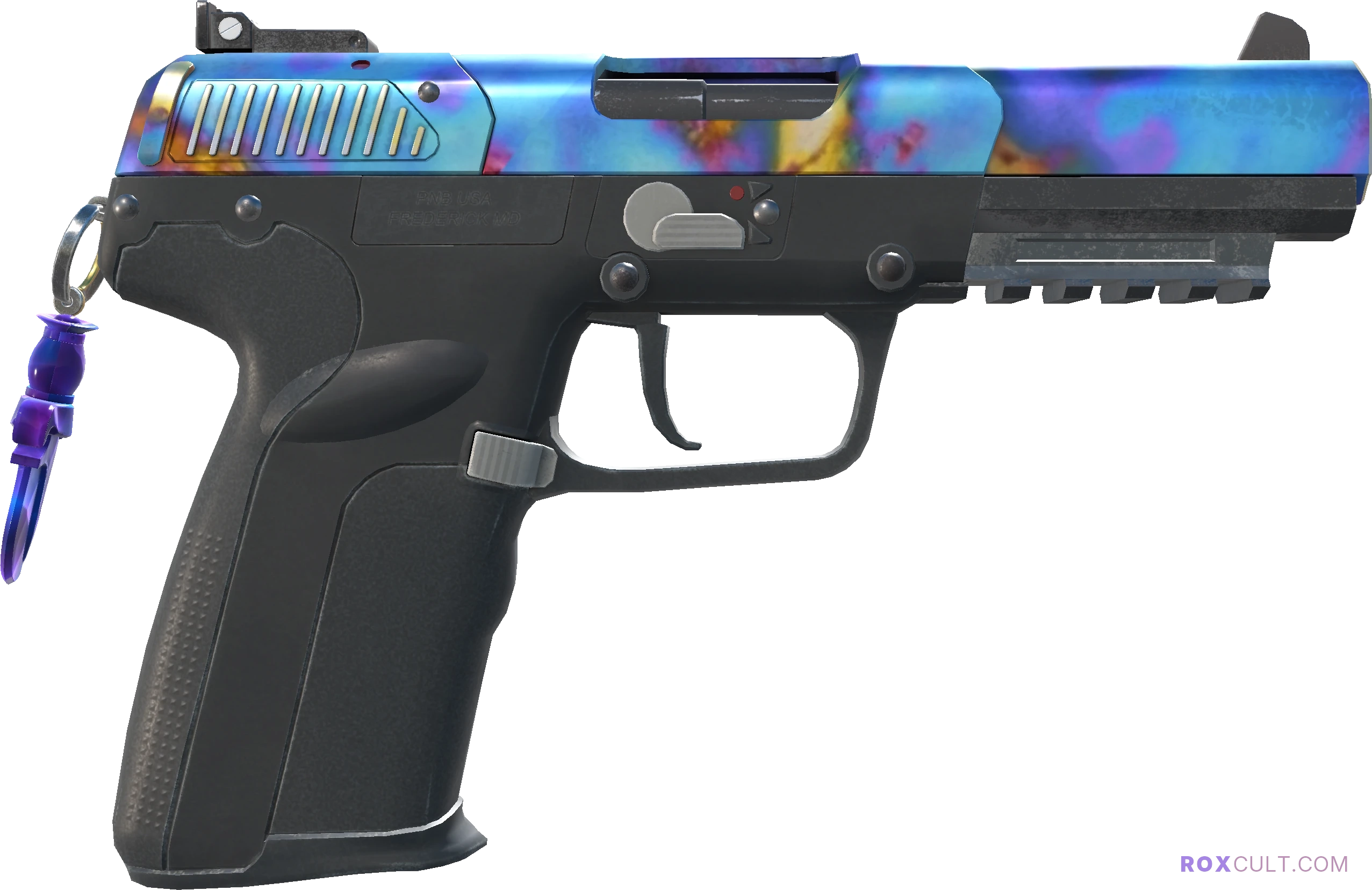Five-SeveN | Case Hardened (Factory New) — rox (Holo) Antwerp 2022 craft, backside view