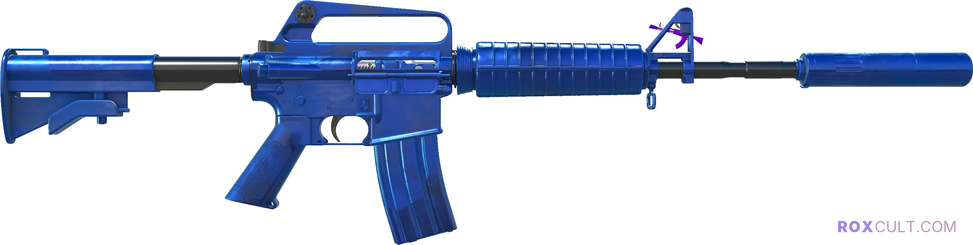 M4A1-S | Blue Phosphor (Factory New) — rox (Holo) Antwerp 2022 craft, backside view