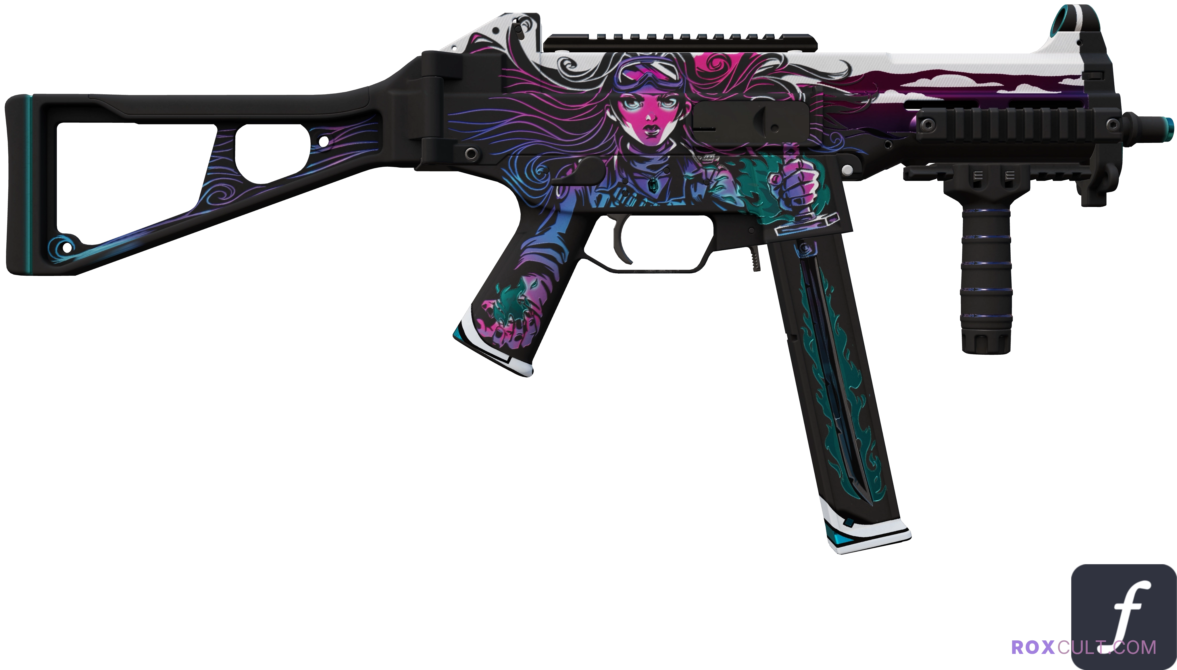 UMP-45 | Neo-Noir (Factory New) — rox (Holo) Antwerp 2022 craft, backside view