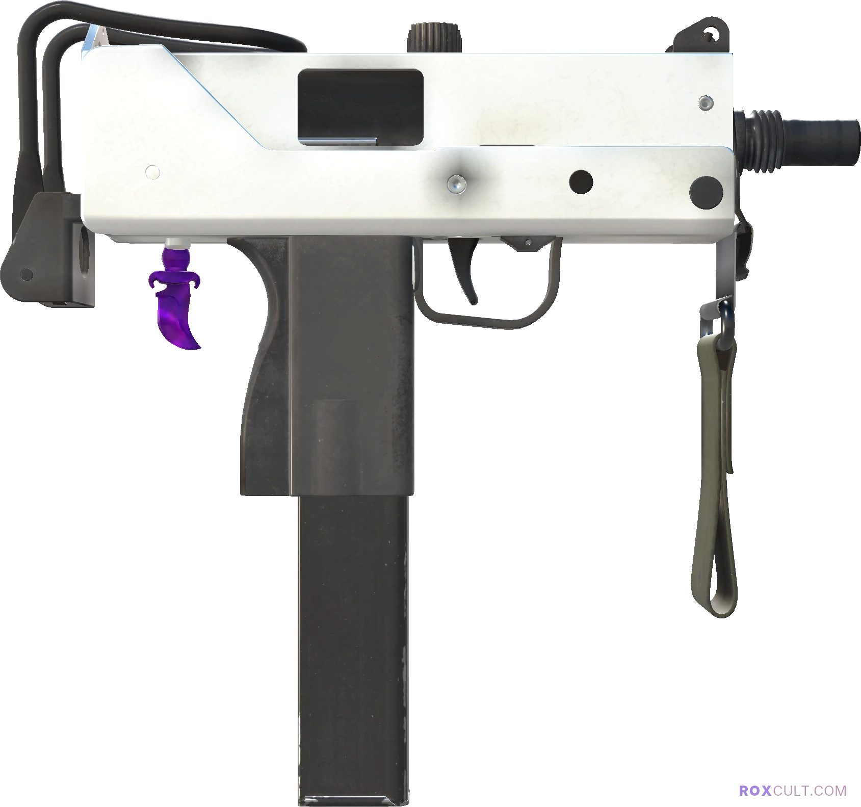 MAC-10 | Silver (Factory New) — rox (Holo) Antwerp 2022 craft, backside view