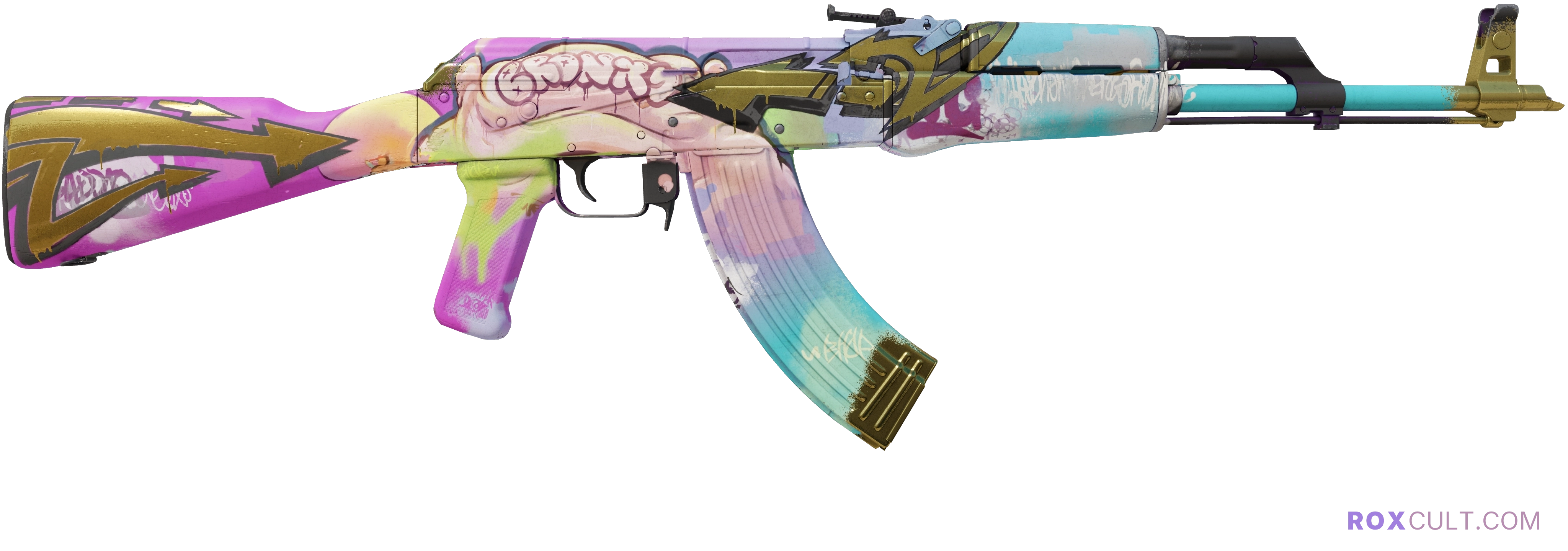 AK-47 | B the Monster (Field-Tested) — rox (Holo) Antwerp 2022 craft, backside view