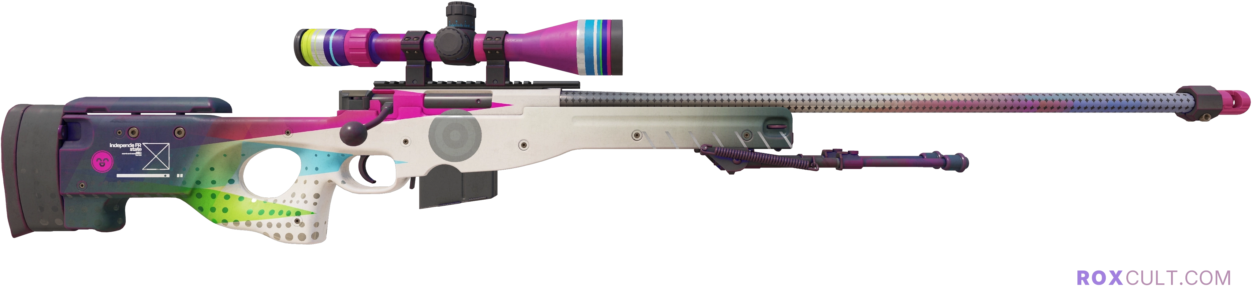 AWP | CMYK (Minimal Wear) — rox (Holo) Antwerp 2022 craft, backside view