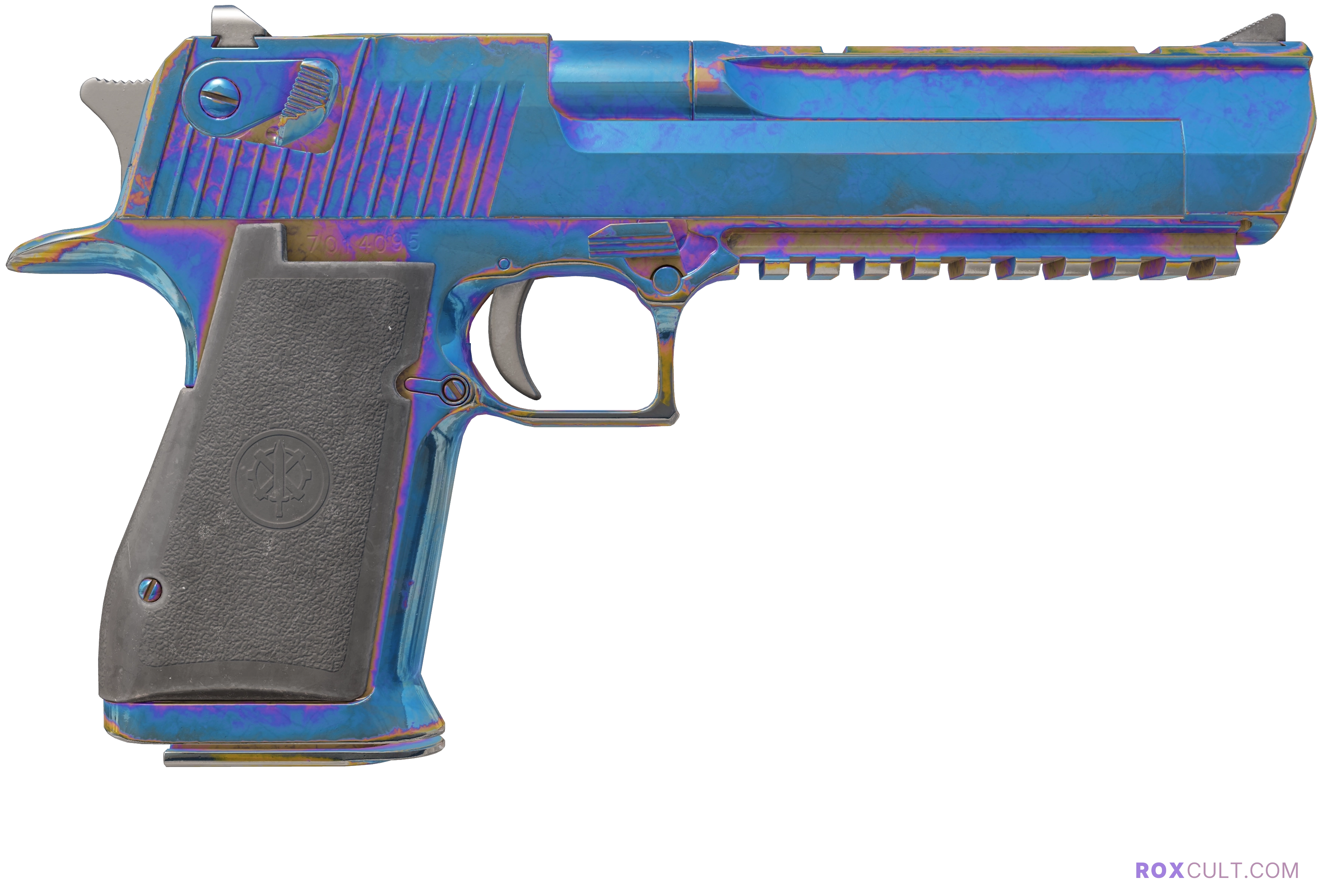 Desert Eagle | Heat Treated (Minimal Wear) — rox (Holo) Antwerp 2022 craft, backside view