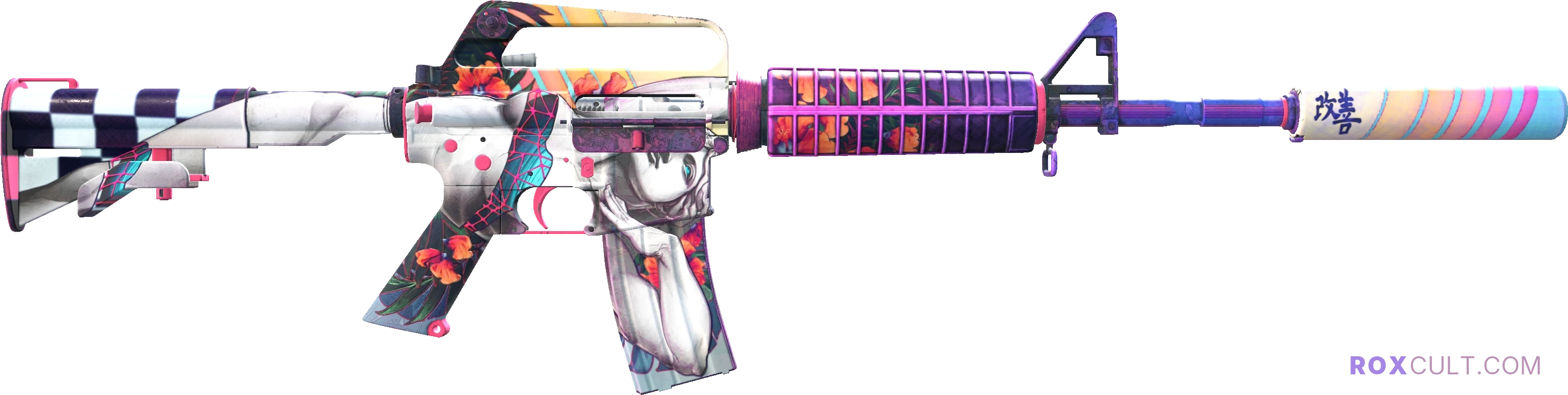 M4A1-S | Vaporwave (Factory New) — rox (Holo) Antwerp 2022 craft, backside view