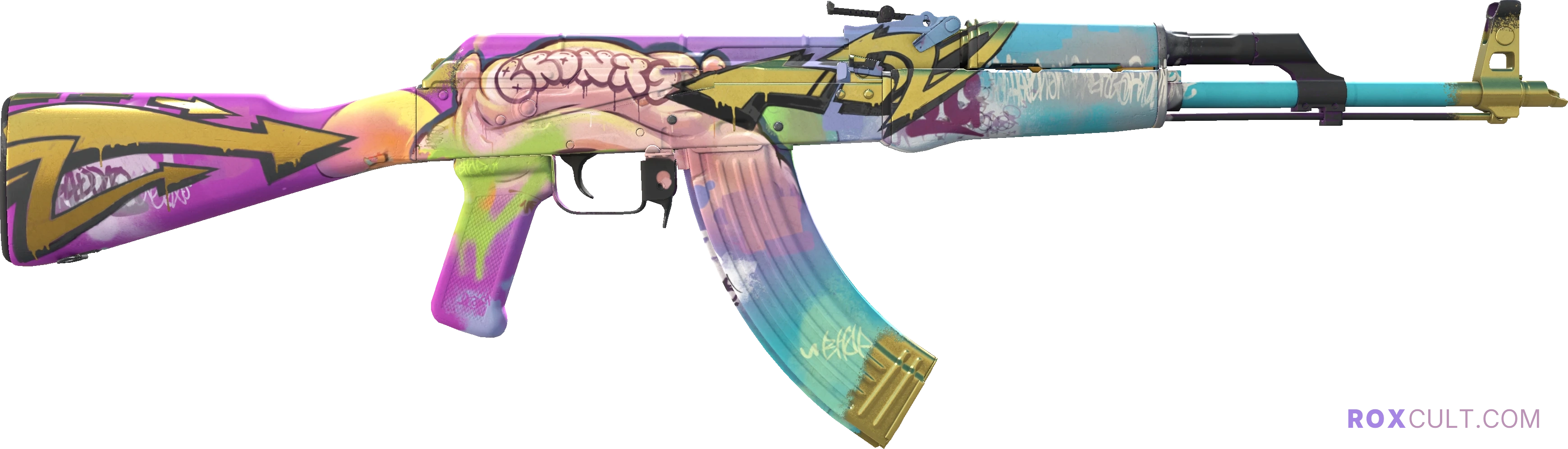 AK-47 | B the Monster (Factory New) — rox (Holo) Antwerp 2022 craft, backside view