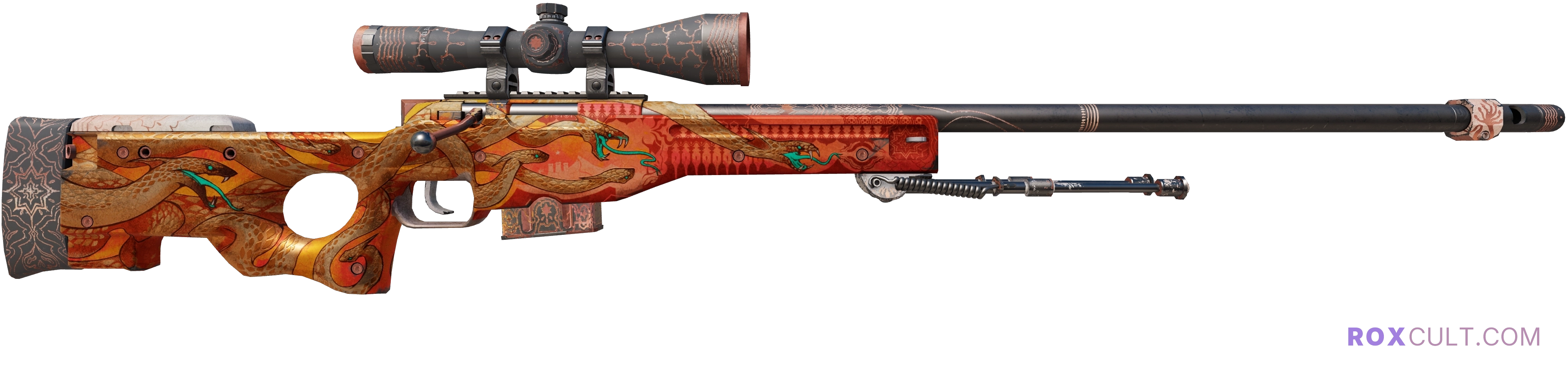 Souvenir AWP | Desert Hydra (Battle-Scarred) — rox (Holo) Antwerp 2022 craft, backside view