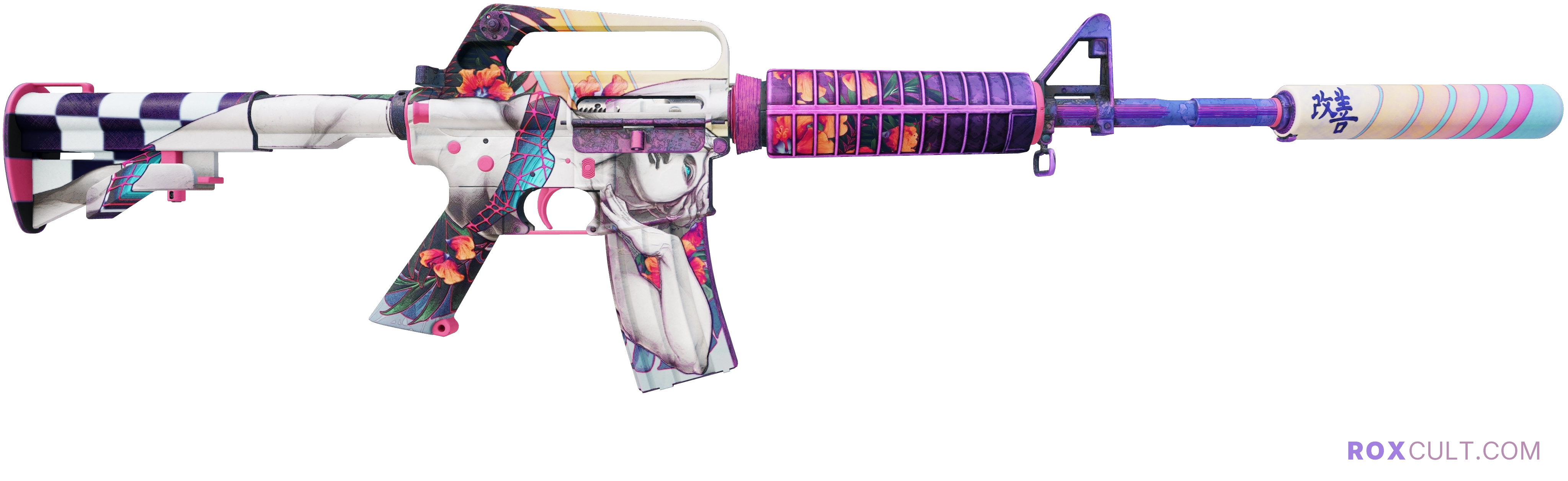 M4A1-S | Vaporwave (Factory New) — rox (Holo) Antwerp 2022 craft, backside view