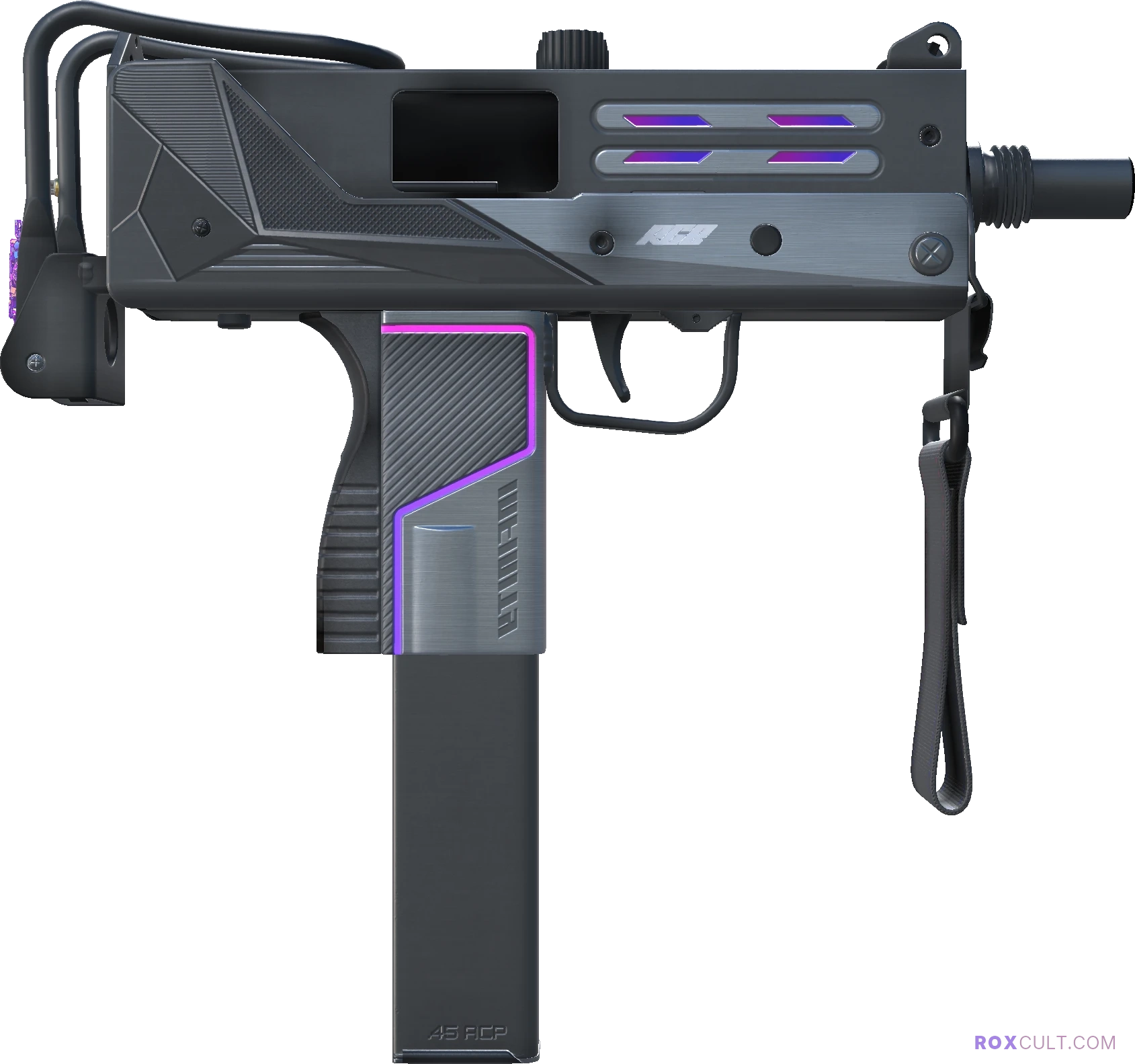 MAC-10 | Light Box (Factory New) — rox (Holo) Antwerp 2022 craft, backside view