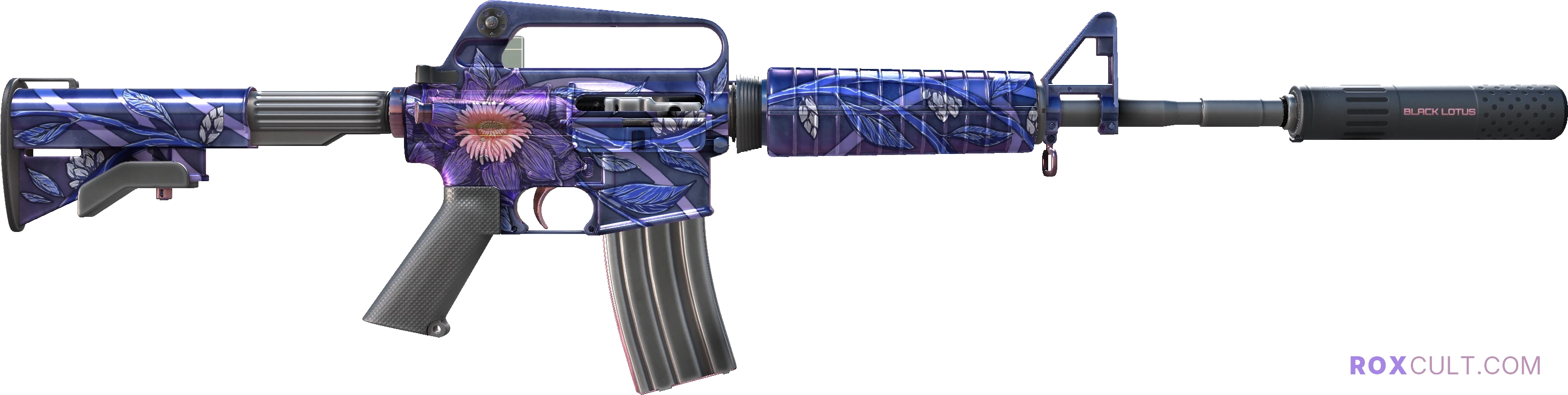 M4A1-S | Black Lotus (Factory New) — rox (Holo) Antwerp 2022 craft, backside view