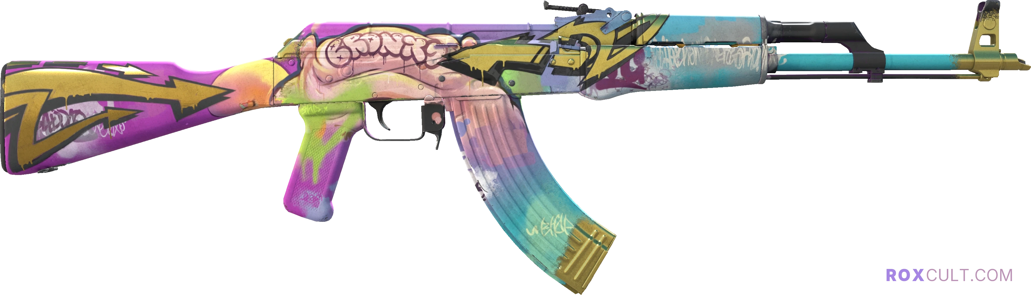 AK-47 | B the Monster (Field-Tested) — rox (Holo) Antwerp 2022 craft, backside view