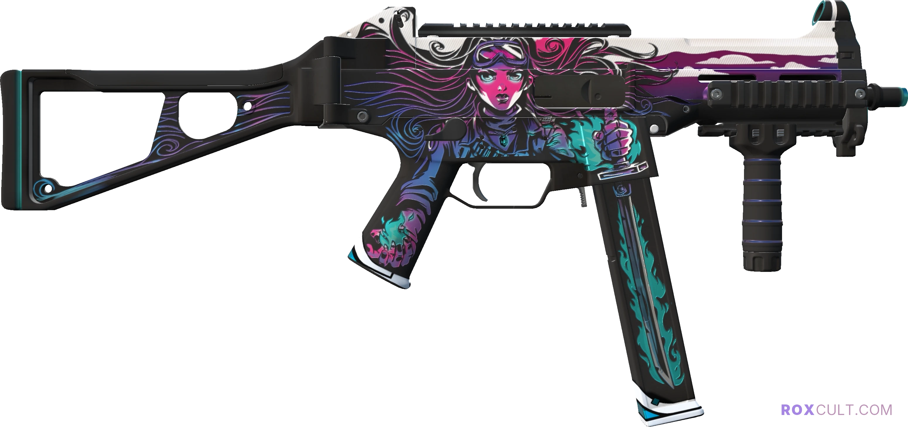 UMP-45 | Neo-Noir (Factory New) — rox (Holo) Antwerp 2022 craft, backside view