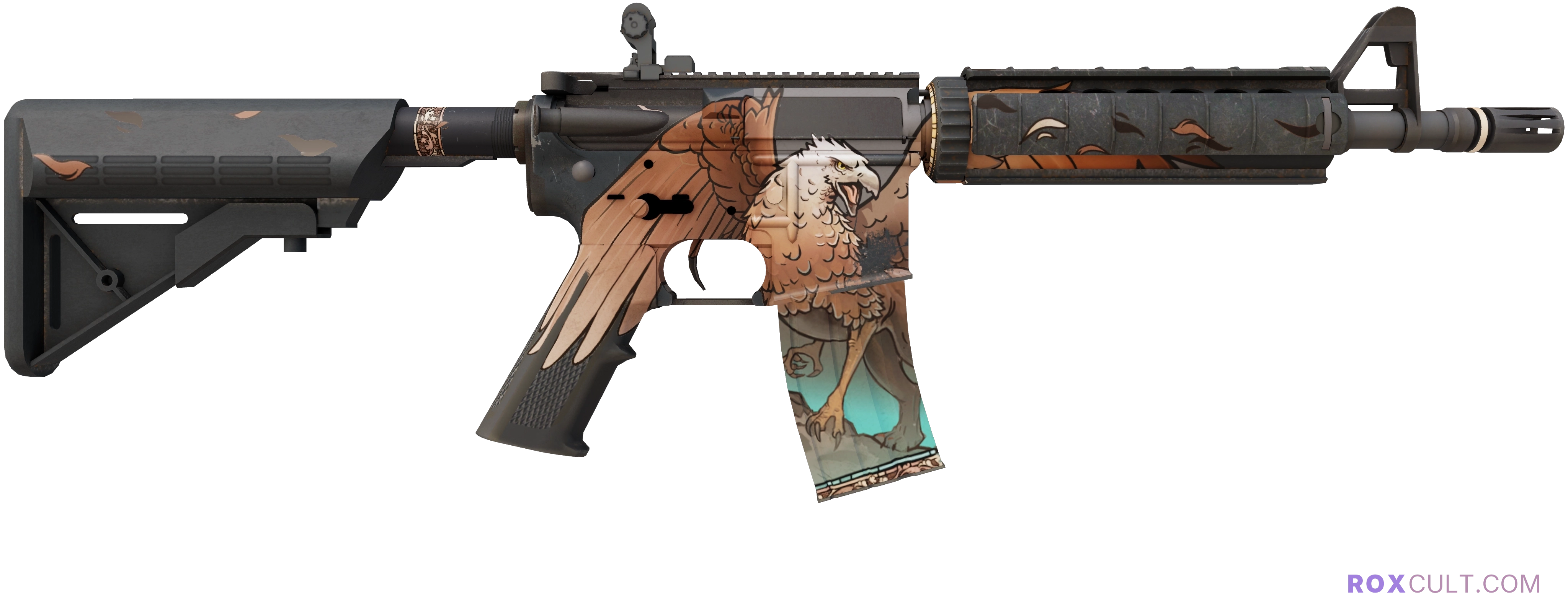 M4A4 | Griffin (Field-Tested) — rox (Holo) Antwerp 2022 craft, backside view