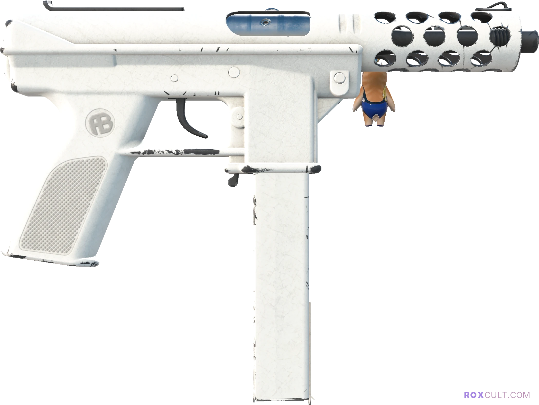 Tec-9 | Whiteout (Minimal Wear) — rox (Holo) Antwerp 2022 craft, backside view
