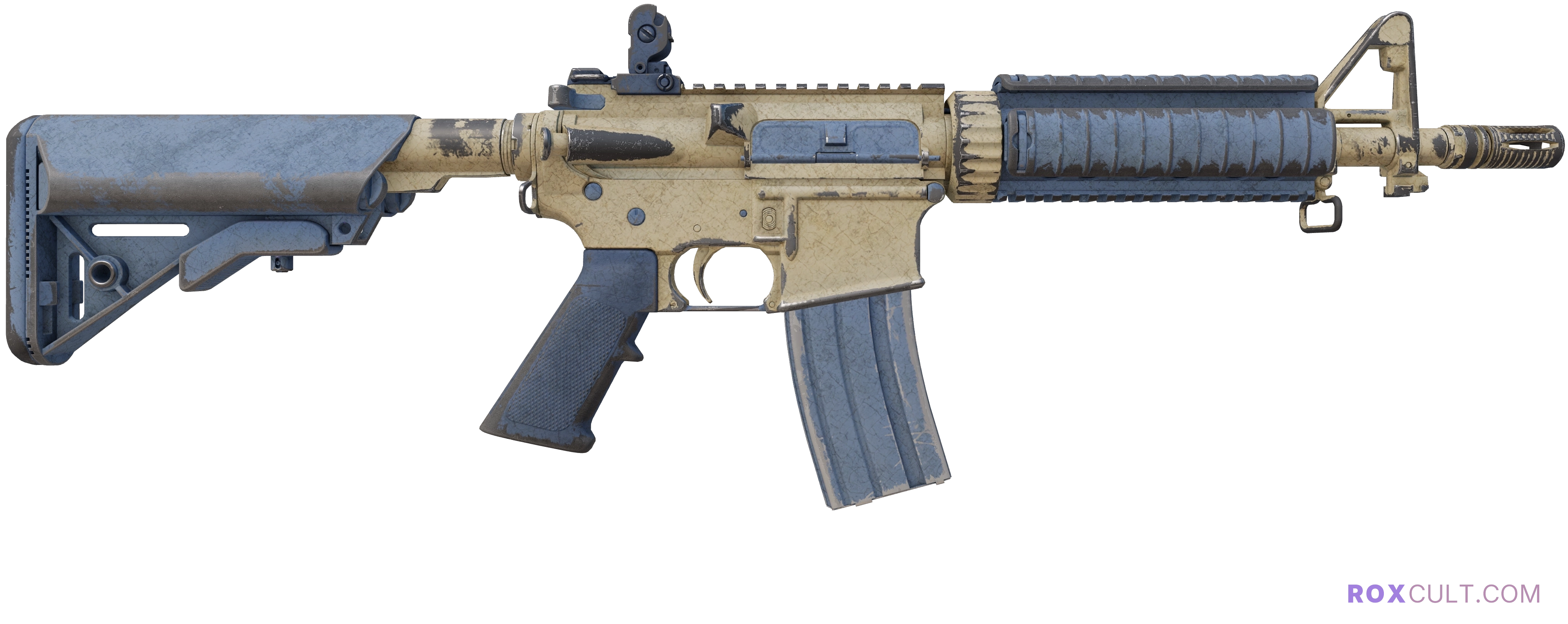 M4A4 | Tornado (Battle-Scarred) — rox (Holo) Antwerp 2022 craft, backside view