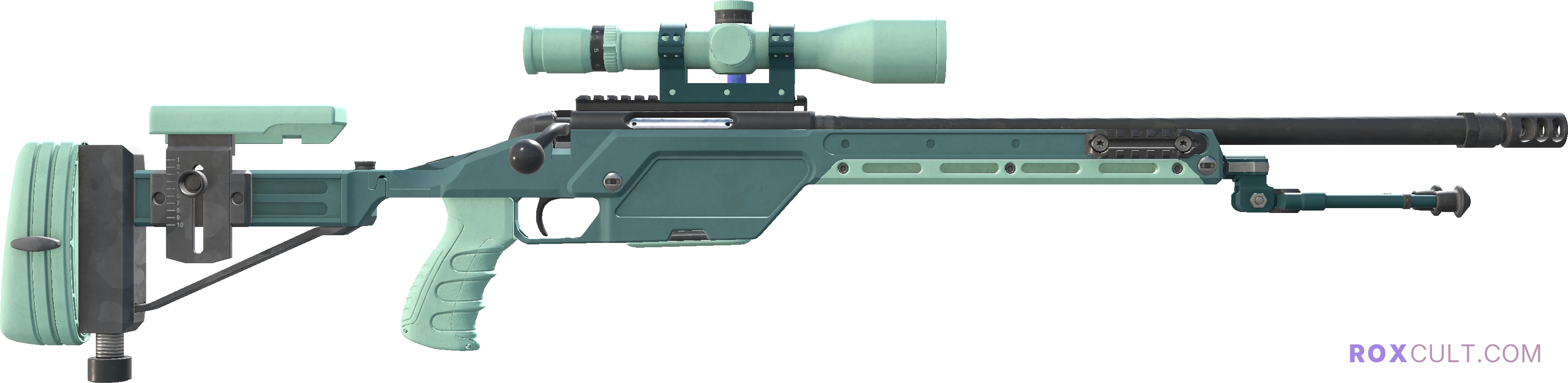 SSG 08 | Blue Spruce (Factory New) — rox (Holo) Antwerp 2022 craft, backside view