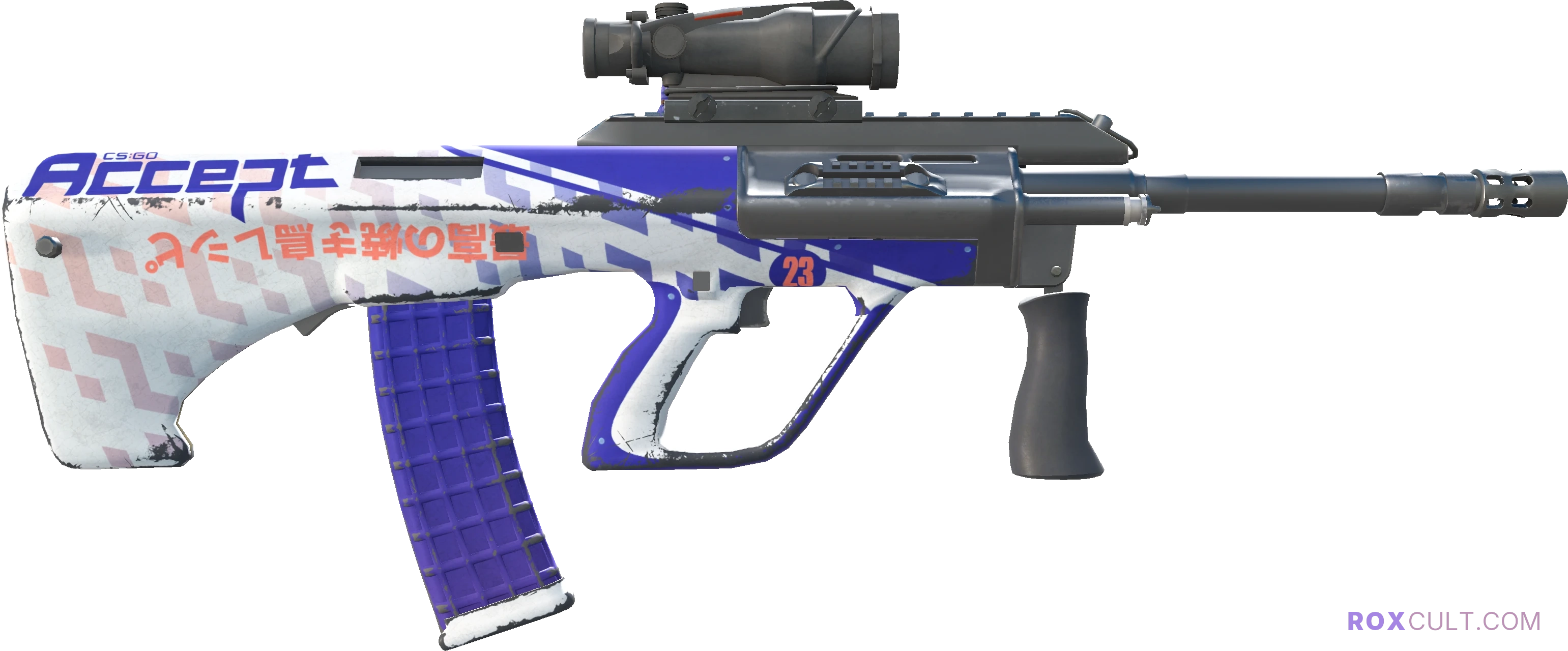 AUG | Akihabara Accept (Field-Tested) — rox (Holo) Antwerp 2022 craft, backside view