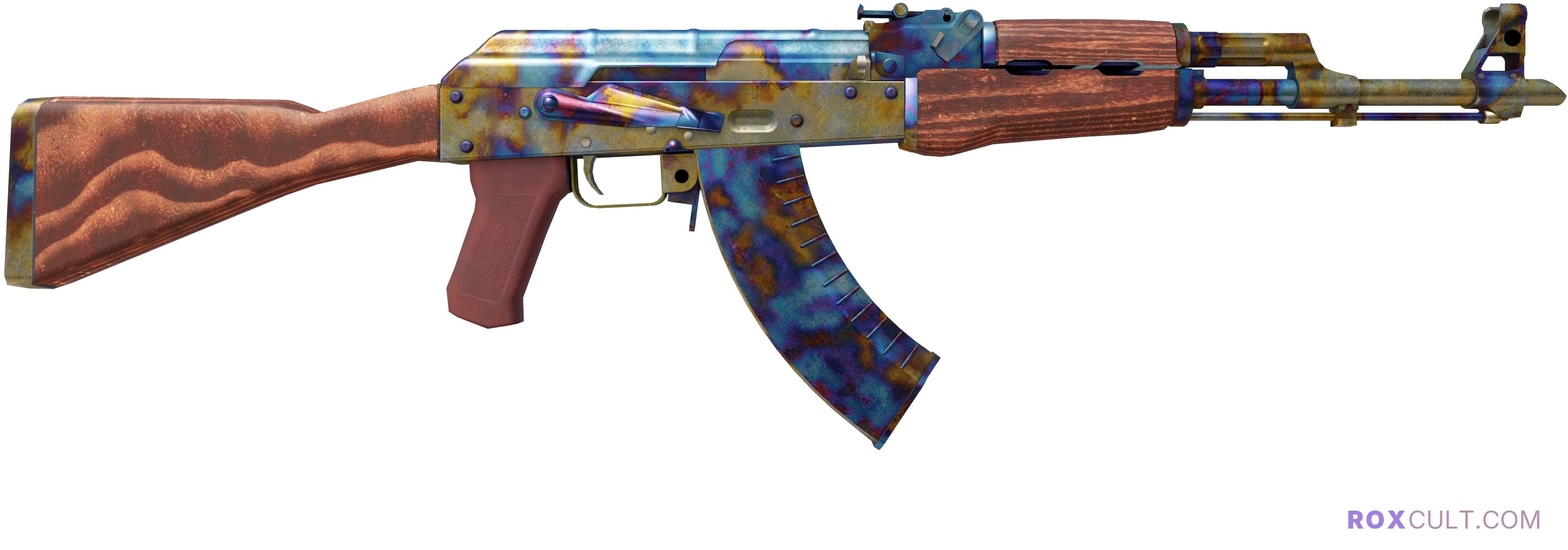 AK-47 | Case Hardened (Well-Worn) — rox (Holo) Antwerp 2022 craft, backside view