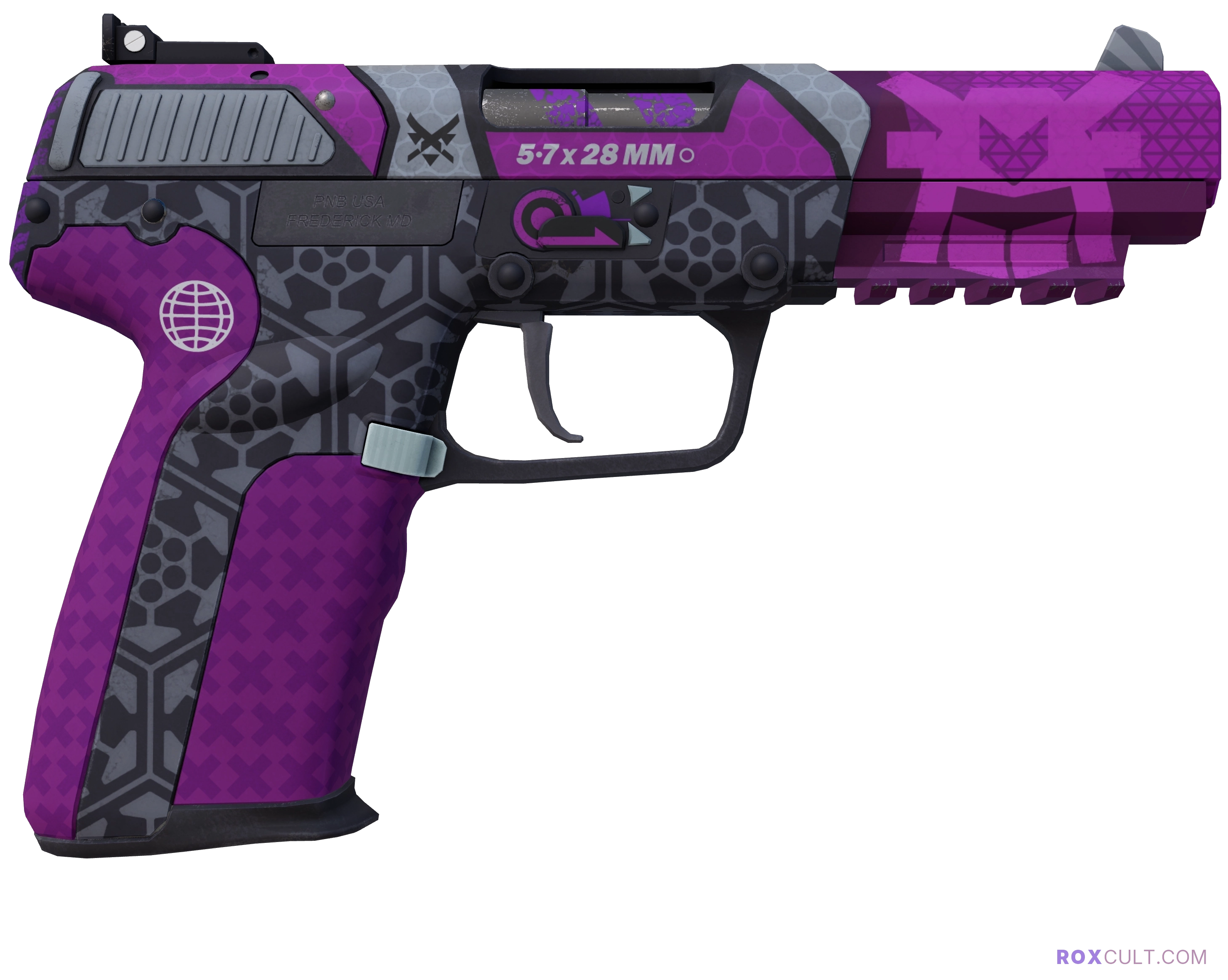 Five-SeveN | Violent Daimyo (Factory New) — rox (Holo) Antwerp 2022 craft, backside view