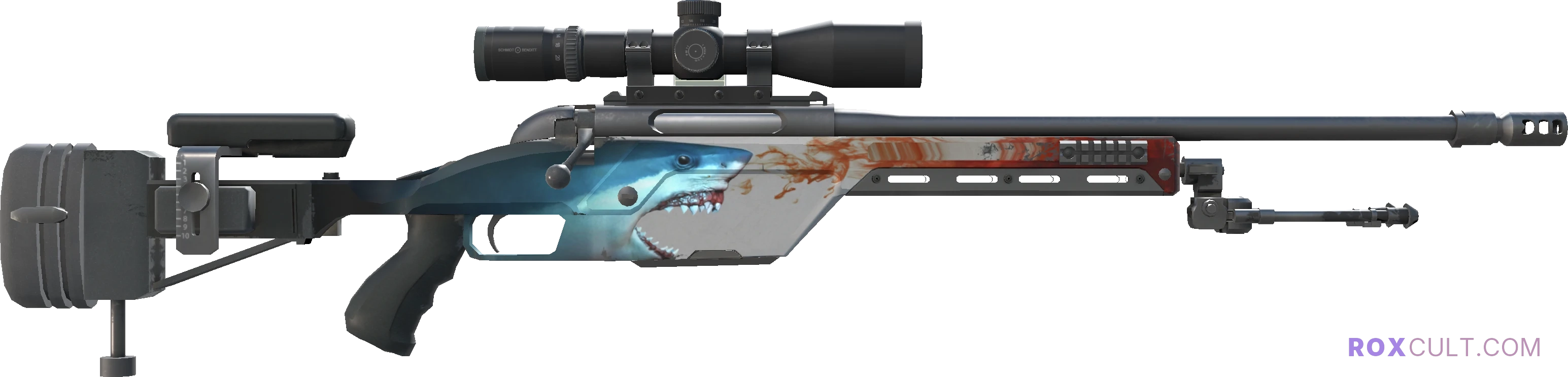 StatTrak™ SSG 08 | Blood in the Water (Minimal Wear) — rox (Holo) Antwerp 2022 craft, backside view