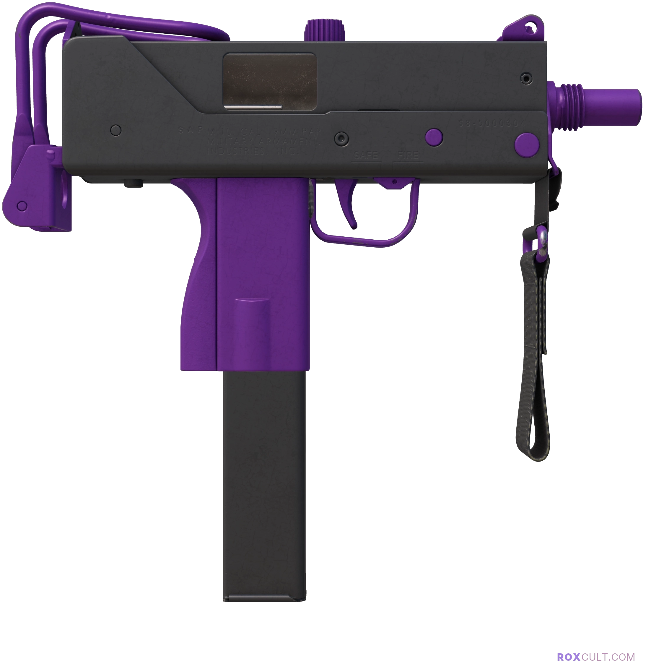 MAC-10 | Ultraviolet (Factory New) — rox (Holo) Antwerp 2022 craft, backside view