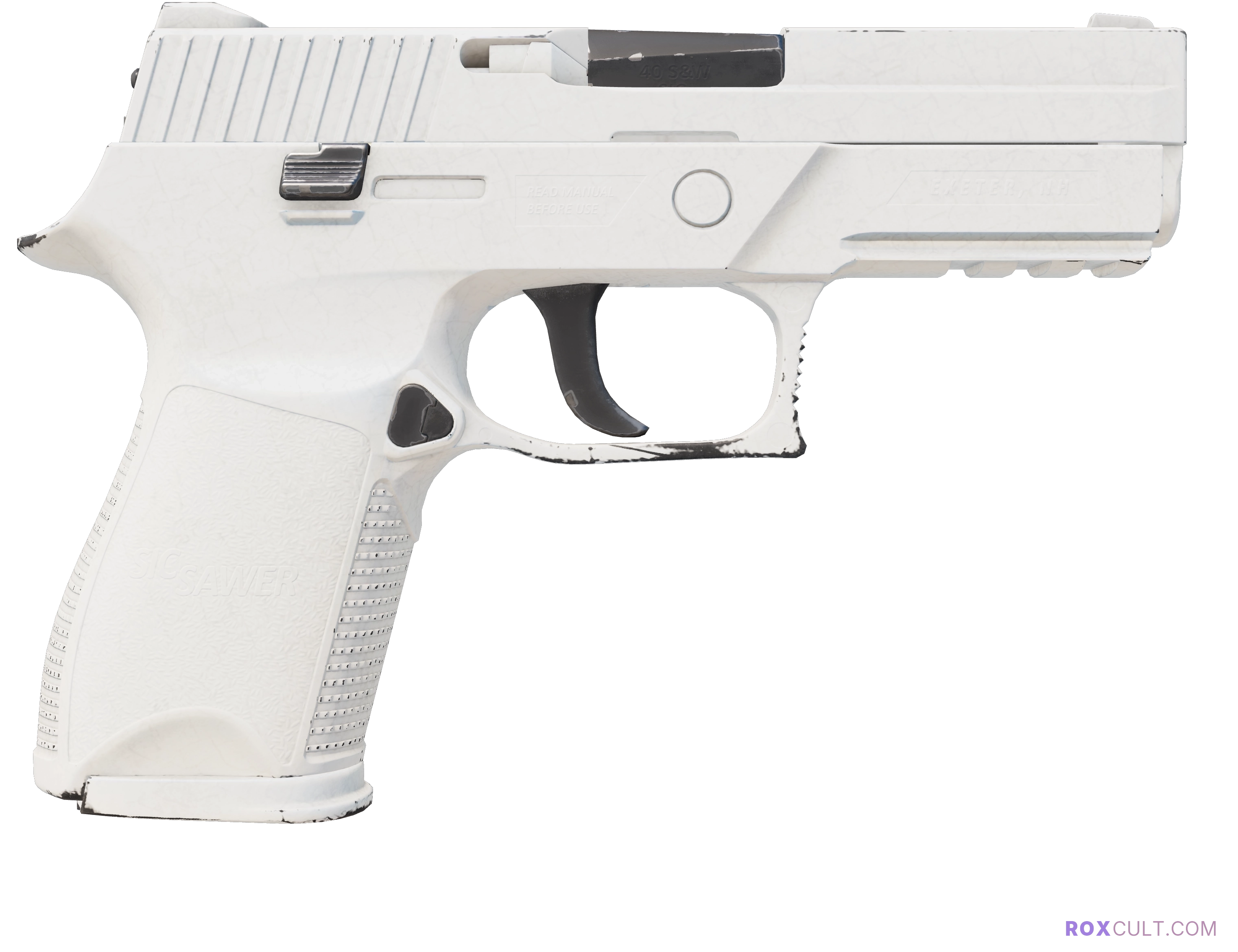 P250 | Whiteout (Minimal Wear) — rox (Holo) Antwerp 2022 craft, backside view